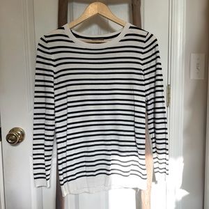 Market & Spruce Striped Sweater with Elbow Patches